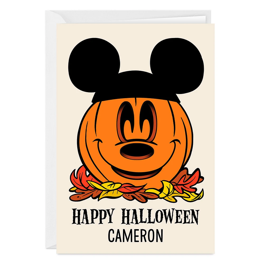 Disney Mickey Mouse Ears Pumpkin Custom Halloween Card for only USD 4.99 | Hallmark