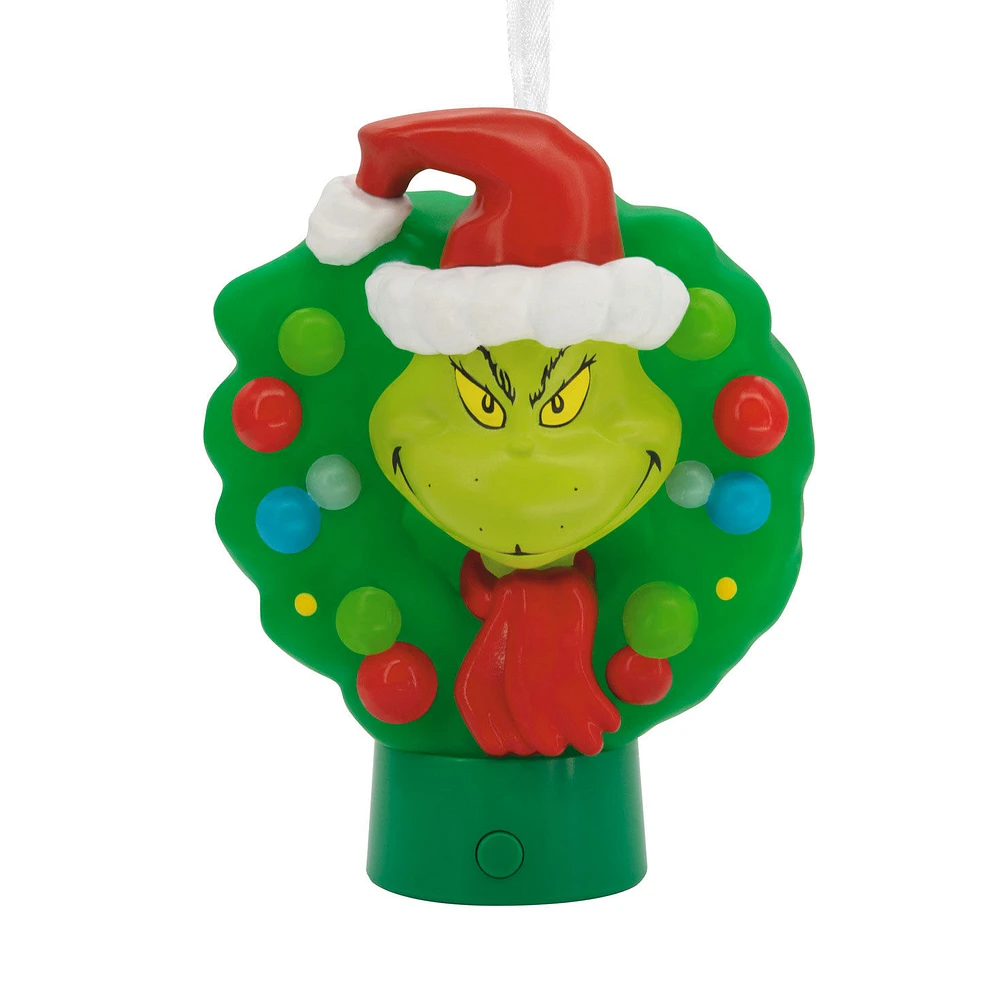 Dr. Seuss's How the Grinch Stole Christmas!™ Grinch in Wreath Hallmark Ornament With Light for only USD 14.99 | Hallmark
