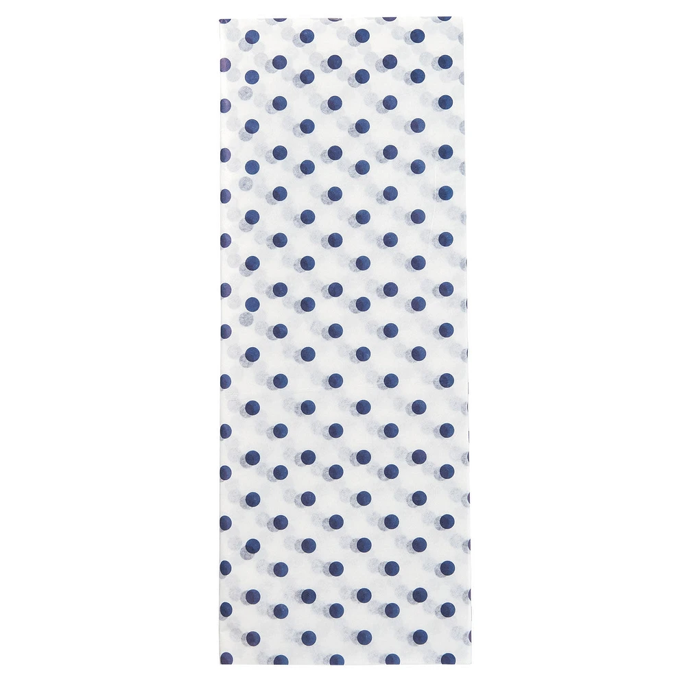 Navy Blue Polka Dots on White Tissue Paper, 6 sheets for only USD 1.99 | Hallmark