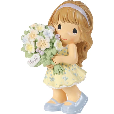 Precious Moments Thanks a Bunch Girl With Bouquet Figurine, 4.5" for only USD 40.00 | Hallmark