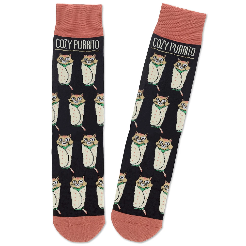Shoebox Cat Purrito Funny Crew Socks for only USD 12.99 | Hallmark