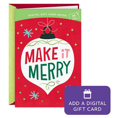 Make It Merry Gift Card Greeting Christmas Card for only USD 4.99 | Hallmark