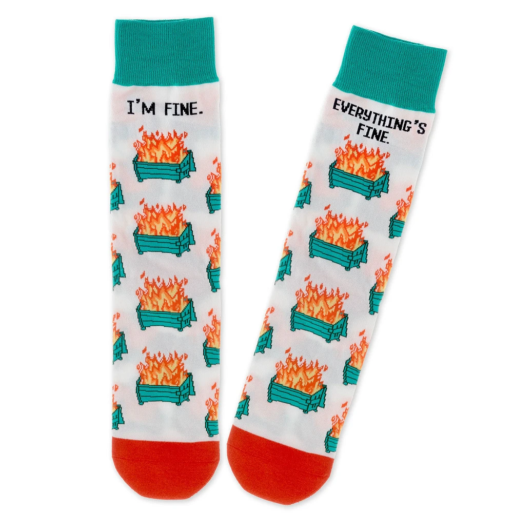 Dumpster Fire Novelty Crew Socks for only USD 12.99 | Hallmark