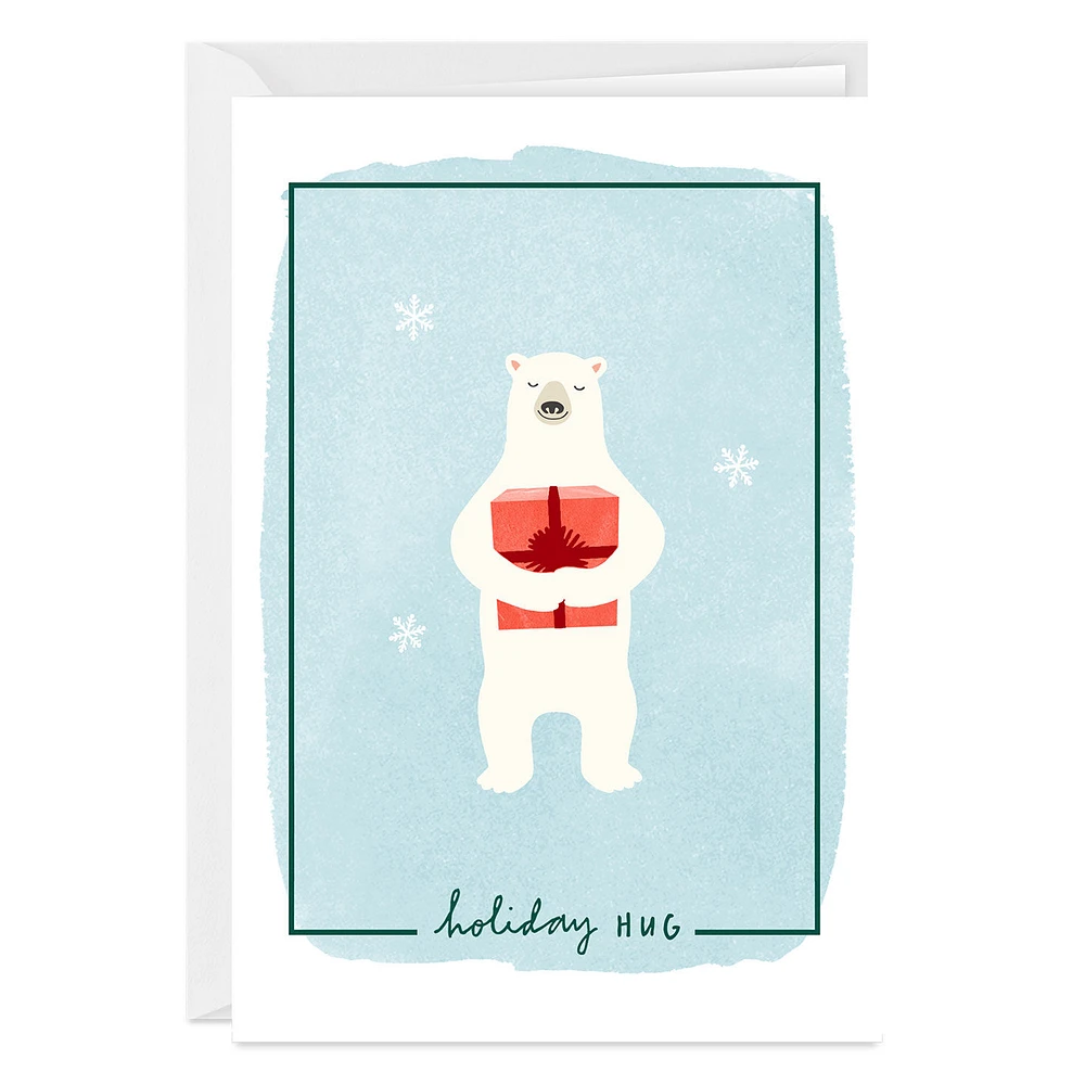 Polar Bear With Present Custom Holiday Card for only USD 4.99 | Hallmark