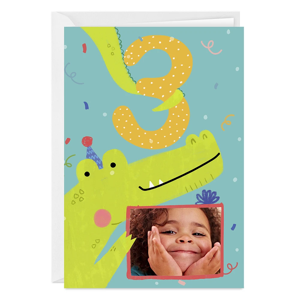 Festive Crocodile Custom 3rd Birthday Card for only USD 4.99 | Hallmark