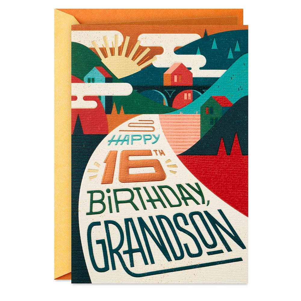 New Adventures and Happiness Ahead 16th Birthday Card for Grandson for only USD 5.59 | Hallmark