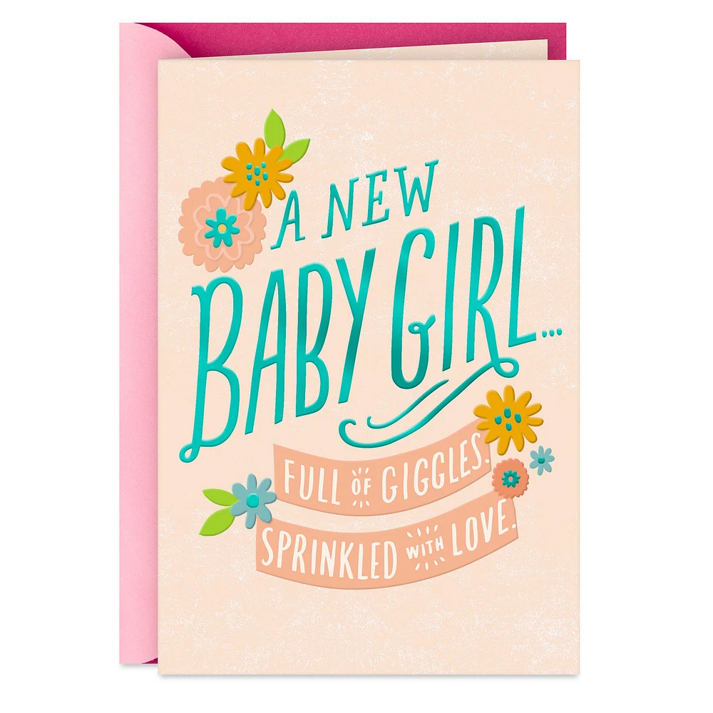 Full of Giggles New Baby Girl Card for only USD 3.99 | Hallmark