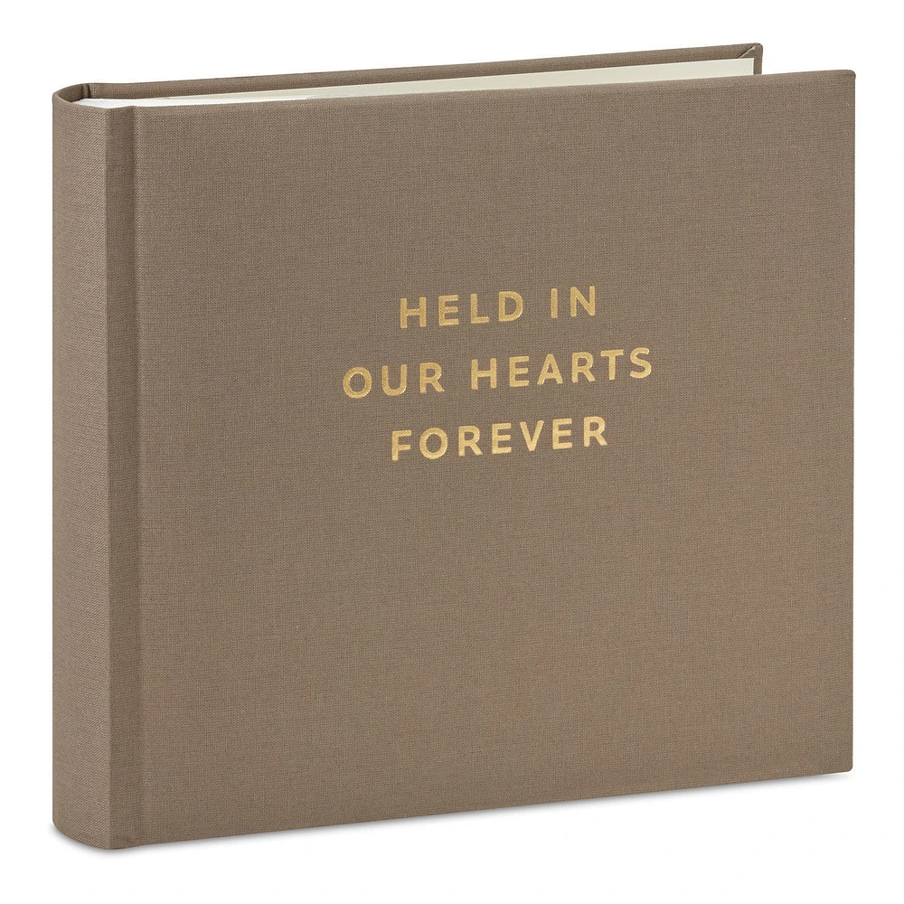 Held in Our Hearts Forever Taupe Linen Photo Album for only USD 24.99 | Hallmark
