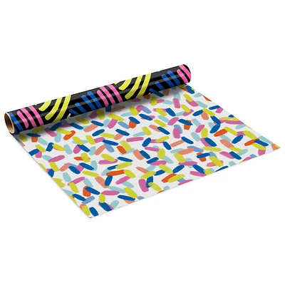 Geo Pattern on White and Wavy Blue Lines Reversible Table Runner for only USD 4.99 | Hallmark