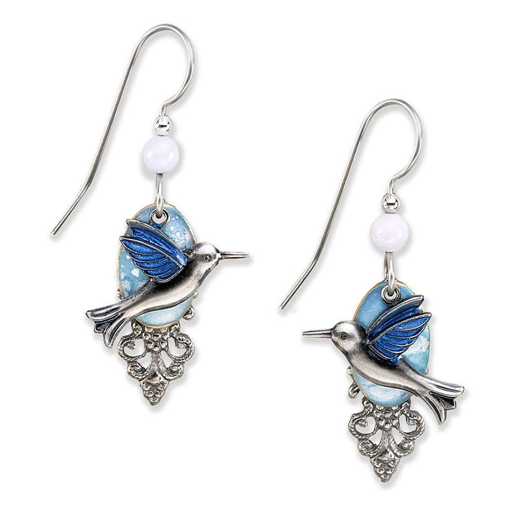 Silver Forest Hummingbird Silver Metal Filigree Drop Earrings for only USD 21.00 | Hallmark