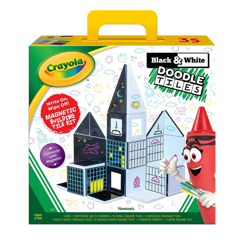 Crayola Black & White Doodle Magnetic Tiles Set, 35 pieces for only USD 34.99 | Hallmark