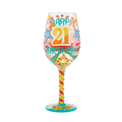 Lolita Happy 21st Birthday Handpainted Wine Glass, 15 oz. for only USD 34.99 | Hallmark