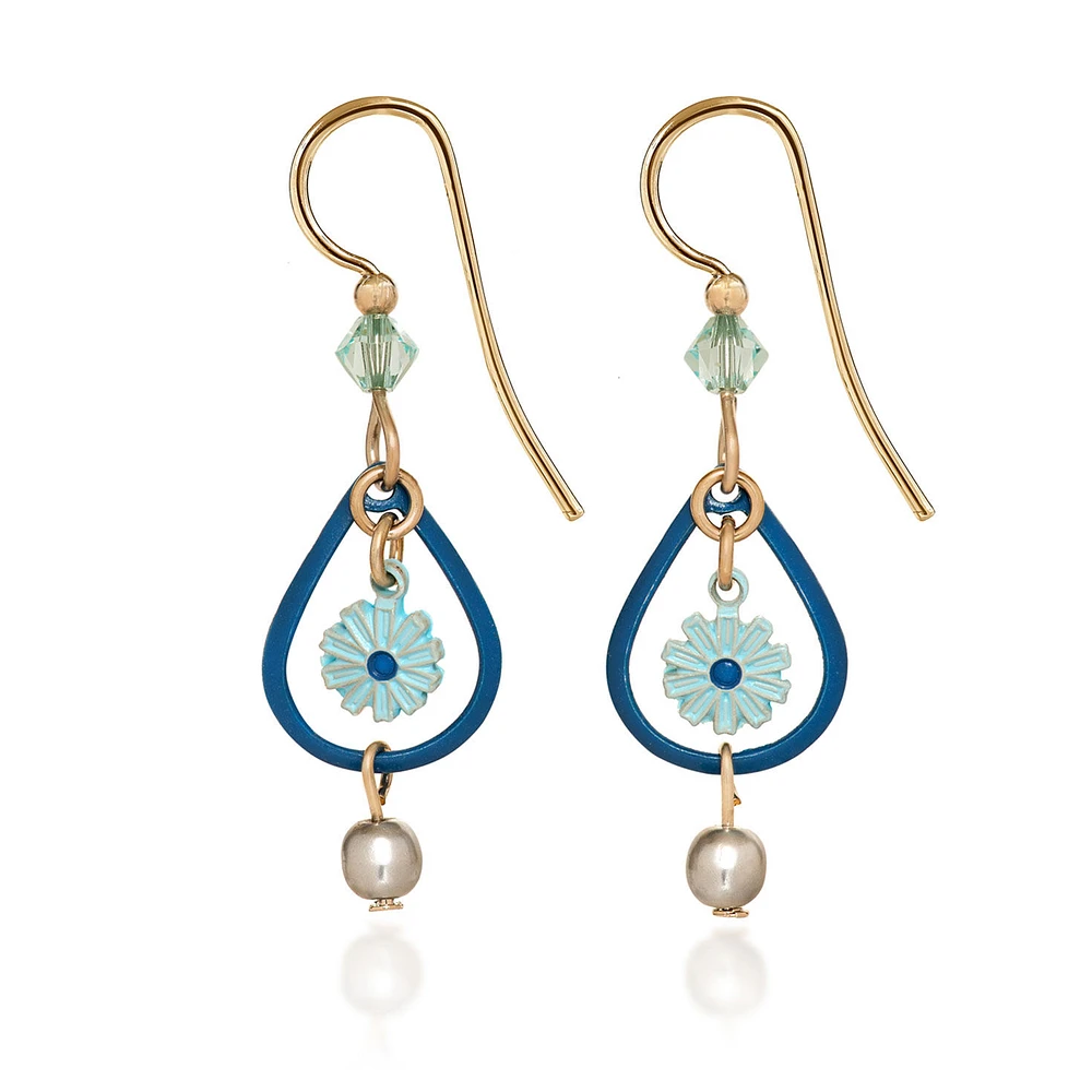 Silver Forest Blue Flower Teardrop Earrings for only USD 21.00 | Hallmark