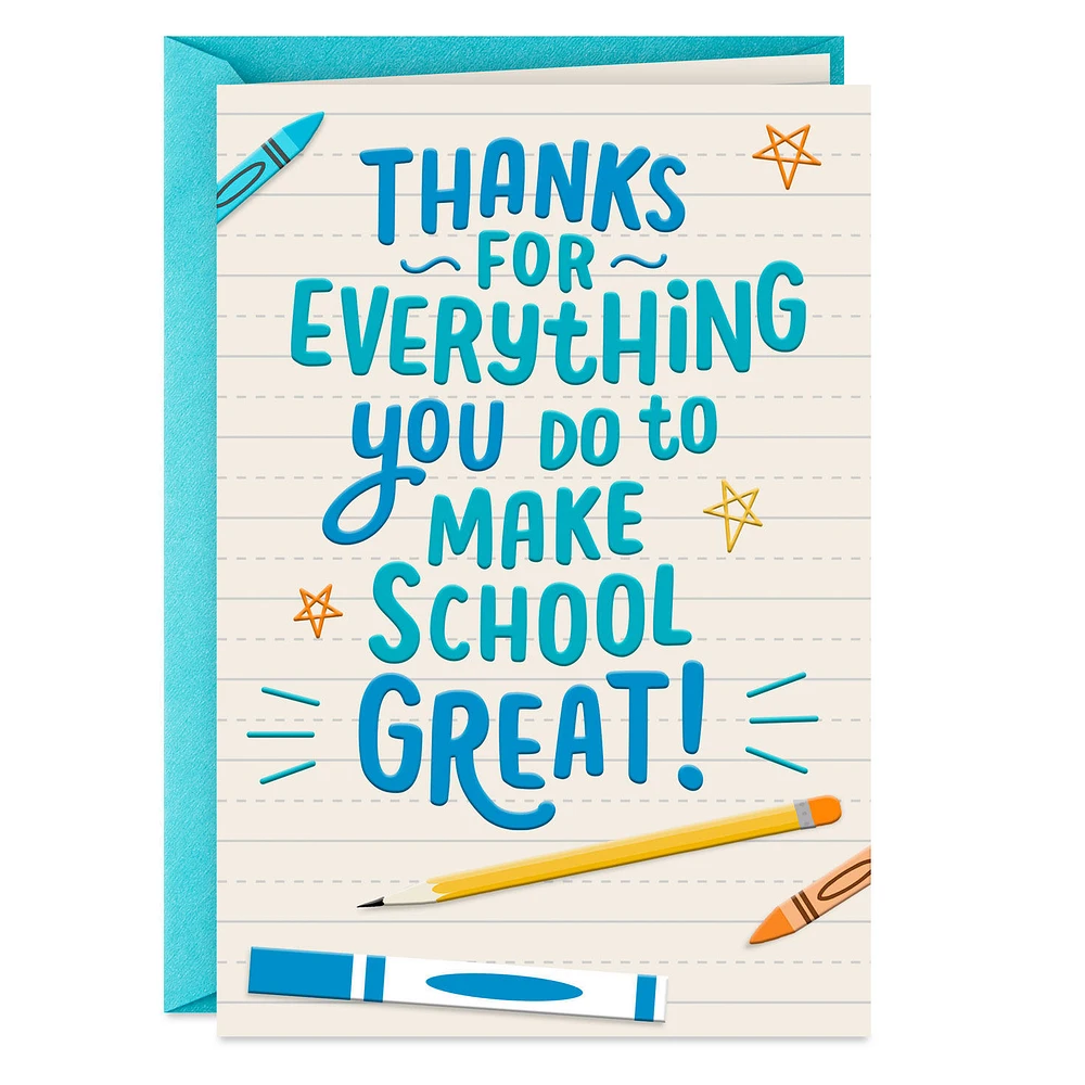 You Make School Great Thank You Card From Kids for only USD 2.99 | Hallmark