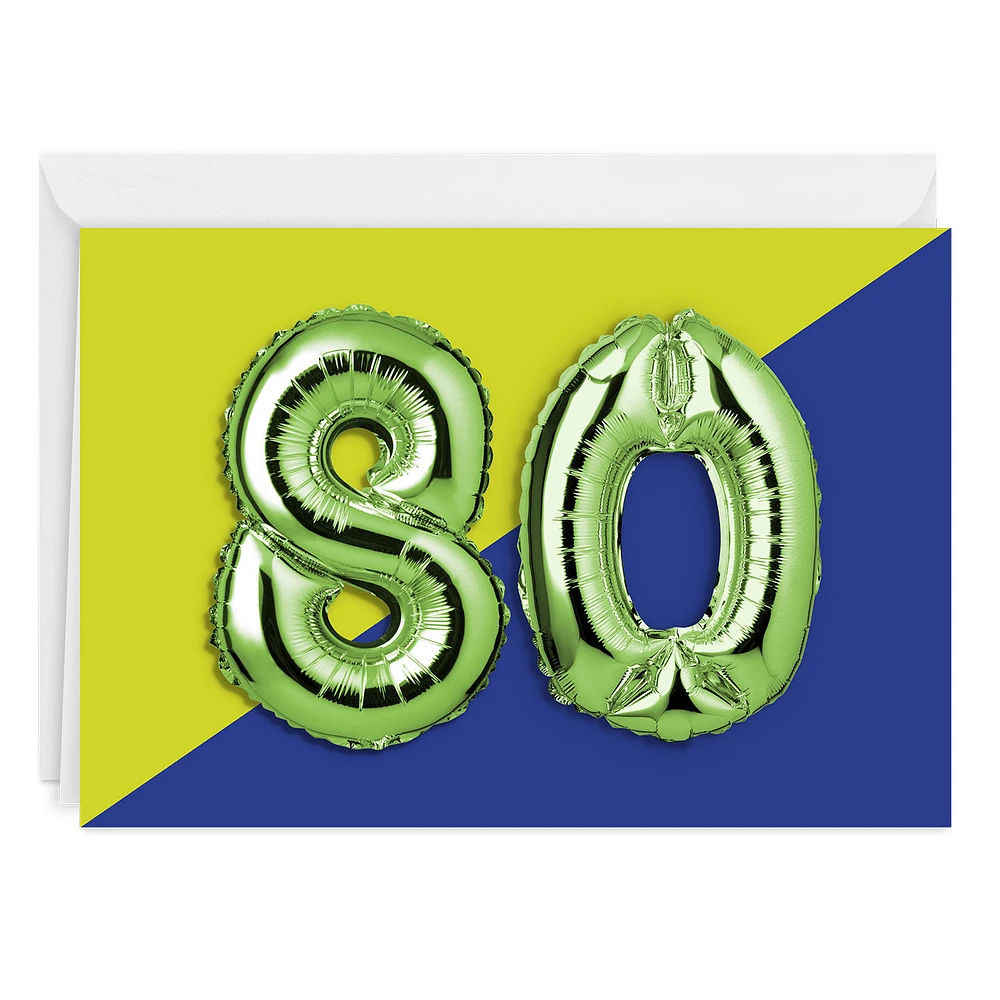 80th Balloons Custom Birthday Card for only USD 4.99 | Hallmark