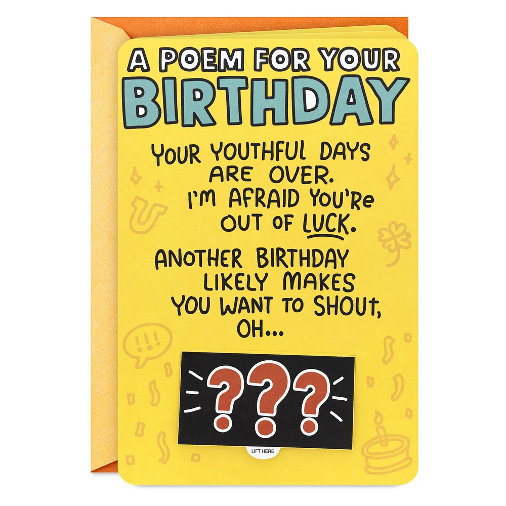 A Poem for Your Birthday Funny Lift-the-Flap Birthday Card for only USD 5.59 | Hallmark