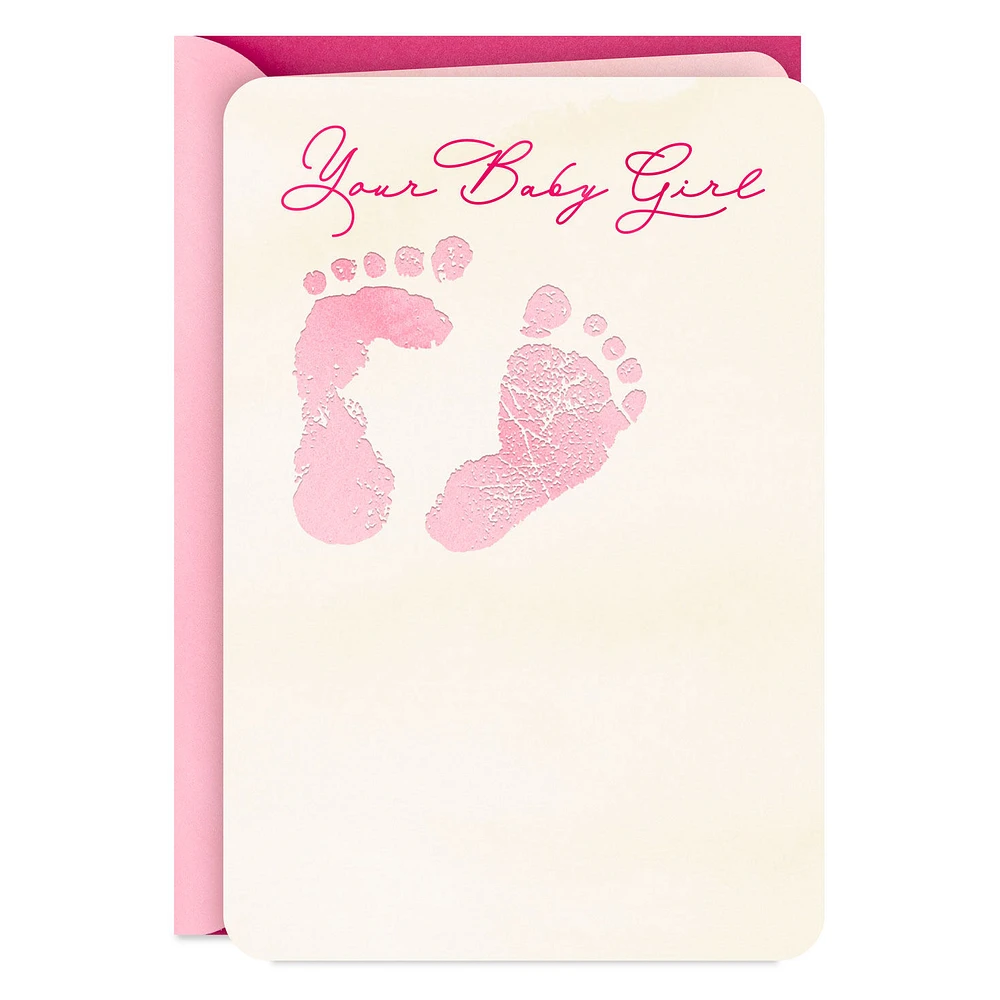 Footprints on Your Heart New Baby Girl Card for only USD 2.99 | Hallmark