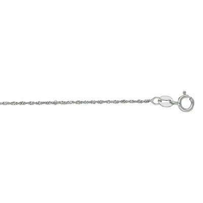 10k White Gold 16 Inch Diamond Cut Singapore Chain 020WSING-16