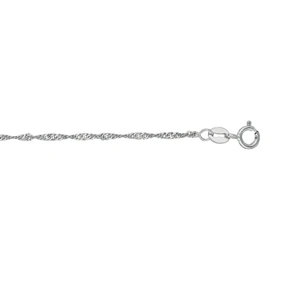 10k White Gold 7 Inch Diamond Cut Singapore Chain Bracelet 025WSNG-07