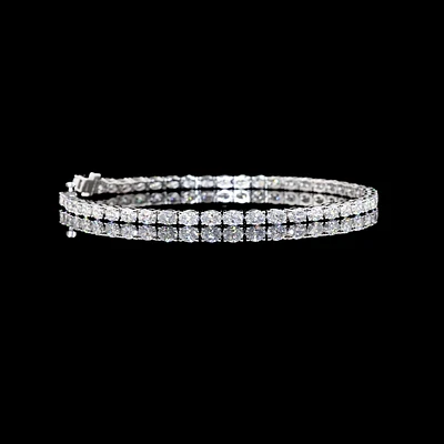 14K White Gold Lab Grown Oval Diamond Tennis Bracelet 4.91CTW BC1391
