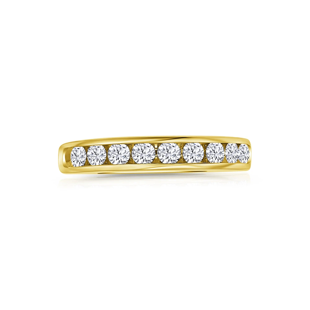 14K Yellow Gold Round 0.50CTW Diamond Channel Band