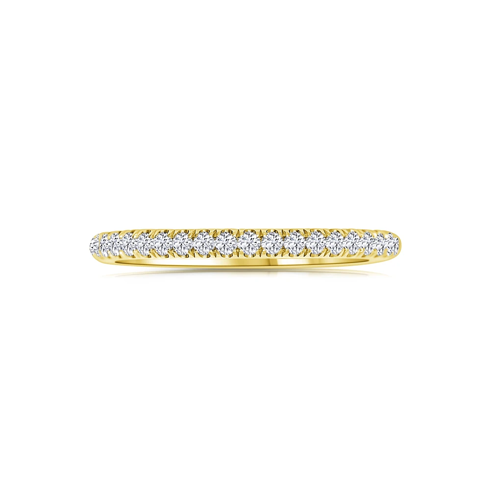 14K Yellow Gold Round Diamond Fishtail Band
