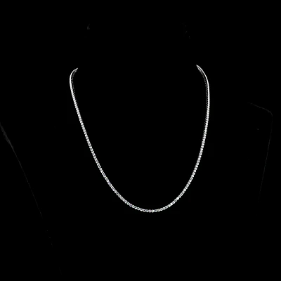 14K White Gold Lab Grown Round Diamond Tennis Necklace 5.08ctw NK-187