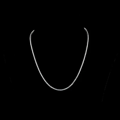 14K White Gold Lab Grown Round Diamond Tennis Necklace 5.00ctw NK-189