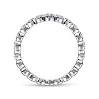 Gabriel & Co. - LR51483W44JJ - 14K White Gold Round Pav‚ Diamond Band