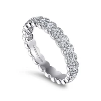 Gabriel & Co. - LR51483W44JJ - 14K White Gold Round Pav‚ Diamond Band