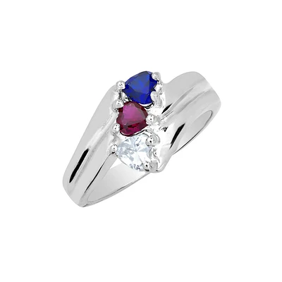 Heart-Shaped Mother's Ring Sterling Silver HB01374