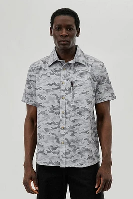 Canada Weather Gear Digi Camo Print Button Up Casual Shirt