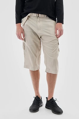 Essentials Super Triple Goose Belted Striped Cargo Shorts