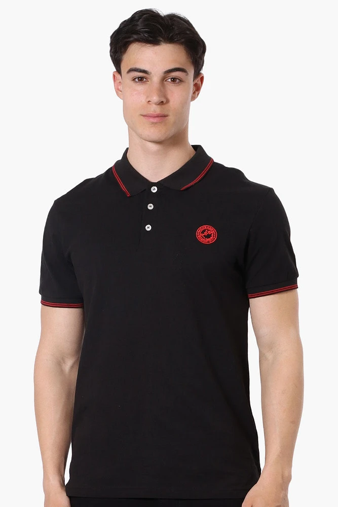 Canada Weather Gear Knit Striped Detail Polo Shirt