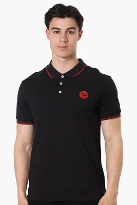 Canada Weather Gear Knit Striped Detail Polo Shirt