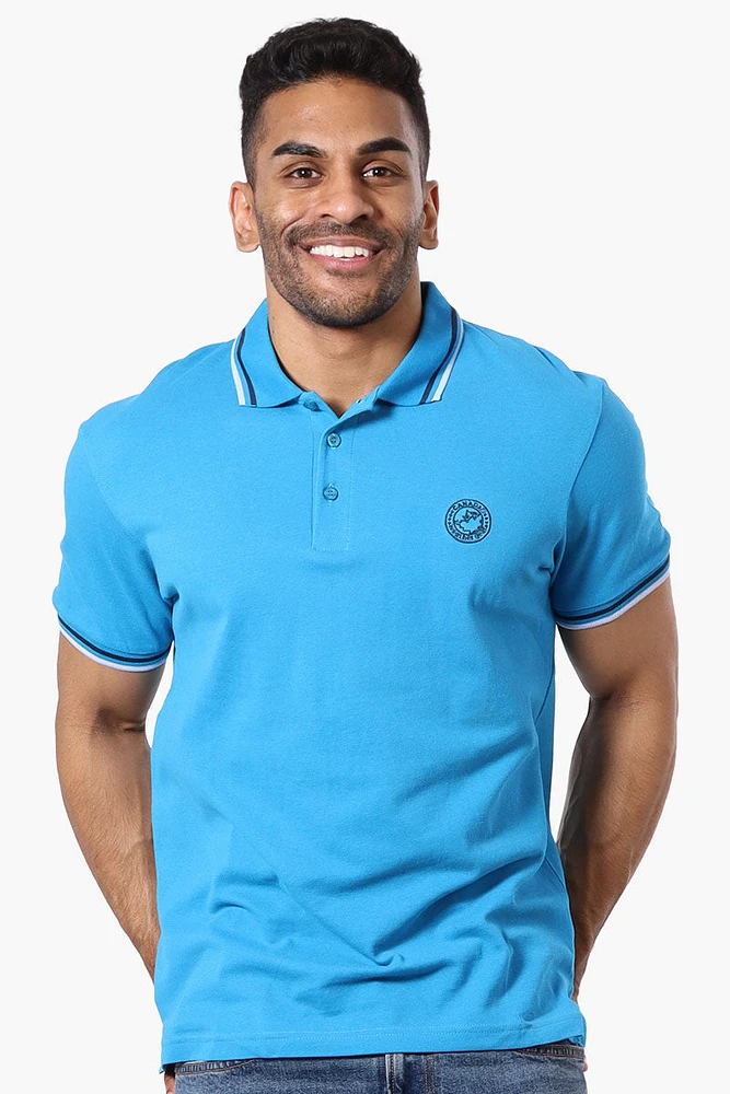 Canada Weather Gear Stripe Detail Short Sleeve Polo Shirt