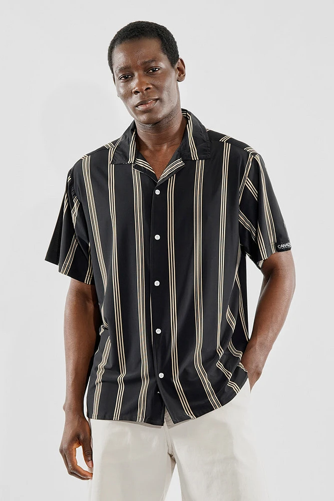 Canada Weather Gear Travel Collection Striped Button Up Casual Shirt