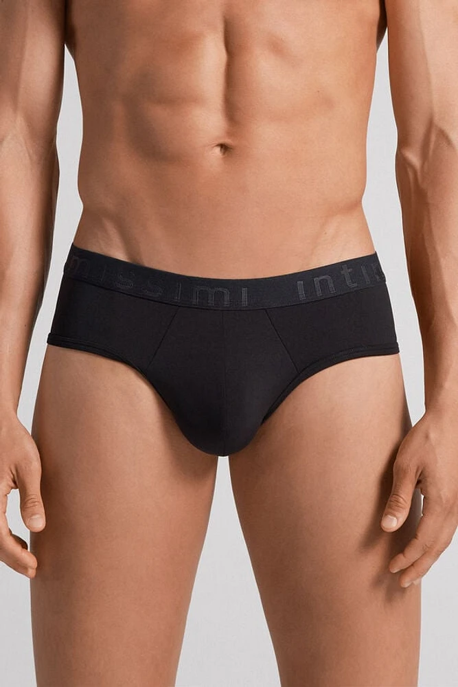 Microfiber Briefs with Logo Detail