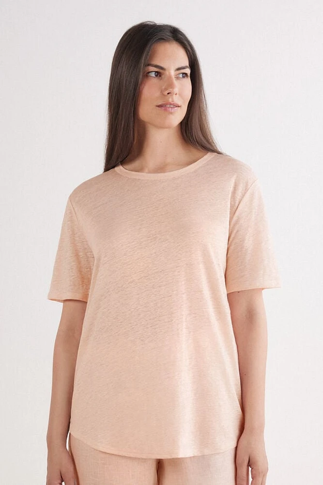 The Pure Linen Short Sleeve Top