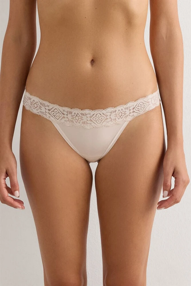 Lace and Microfiber Carioca Brazilian