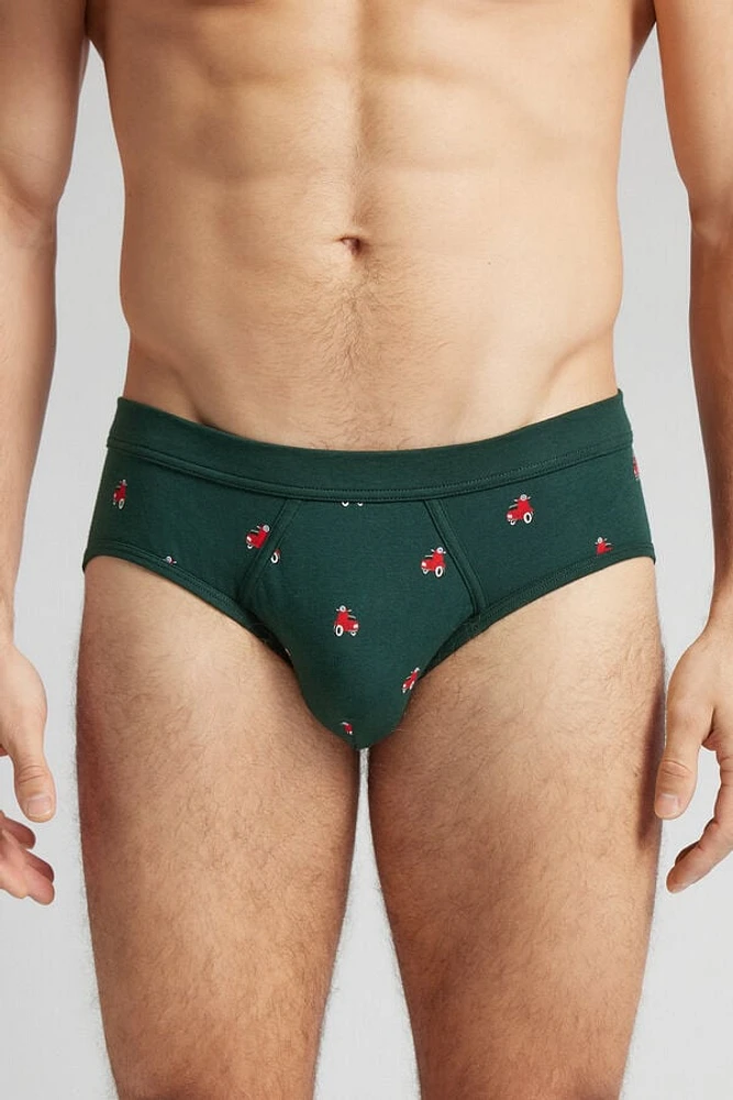 Scooter Print Natural Fresh Cotton Briefs