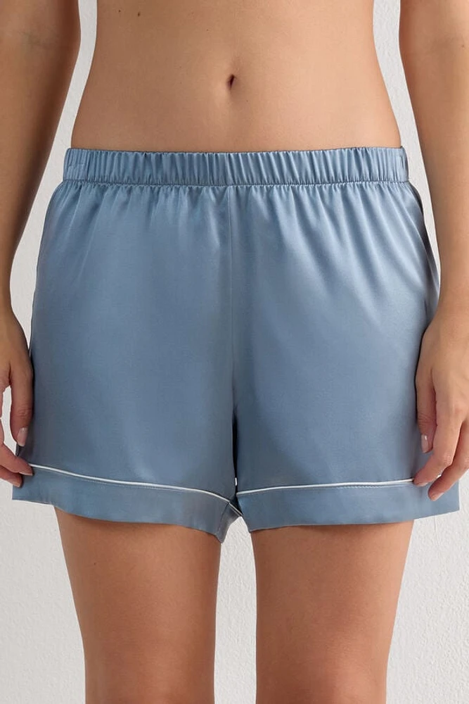 Piped Silk Shorts