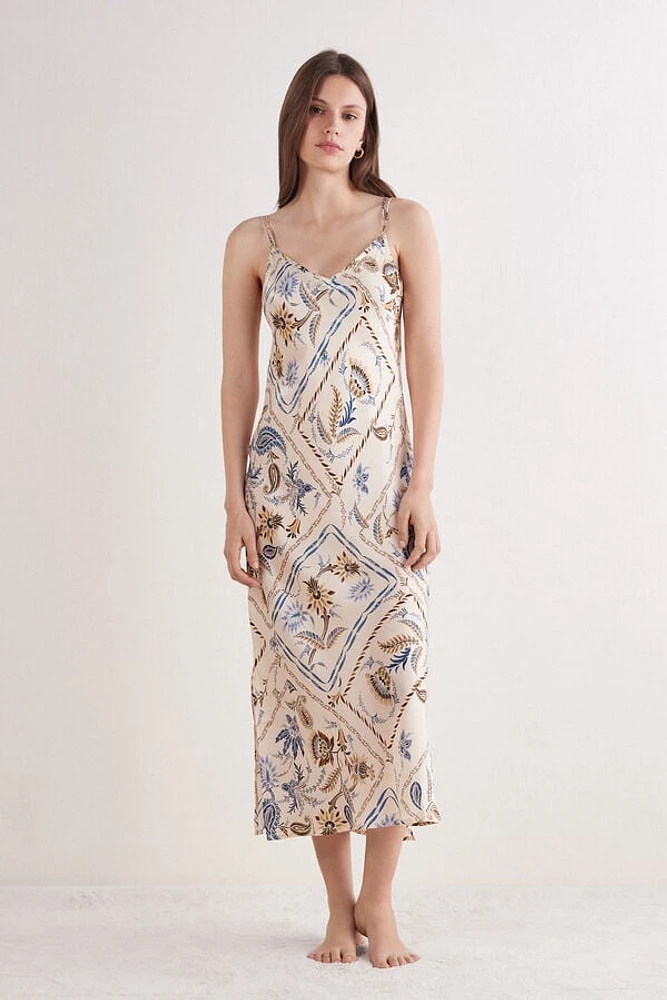 Italian Riviera Long Silk Nightgown