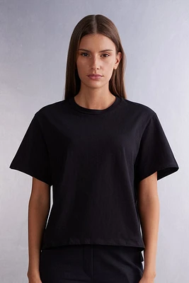 Boxy Fit Short Sleeve Top Cotton