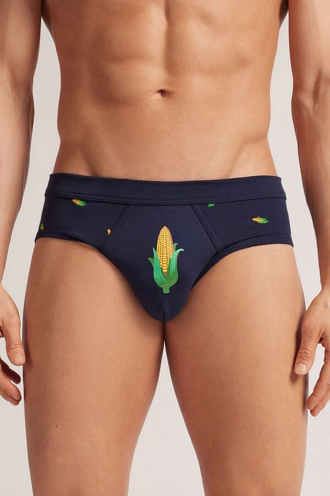 Corncob Print Superior Cotton Briefs