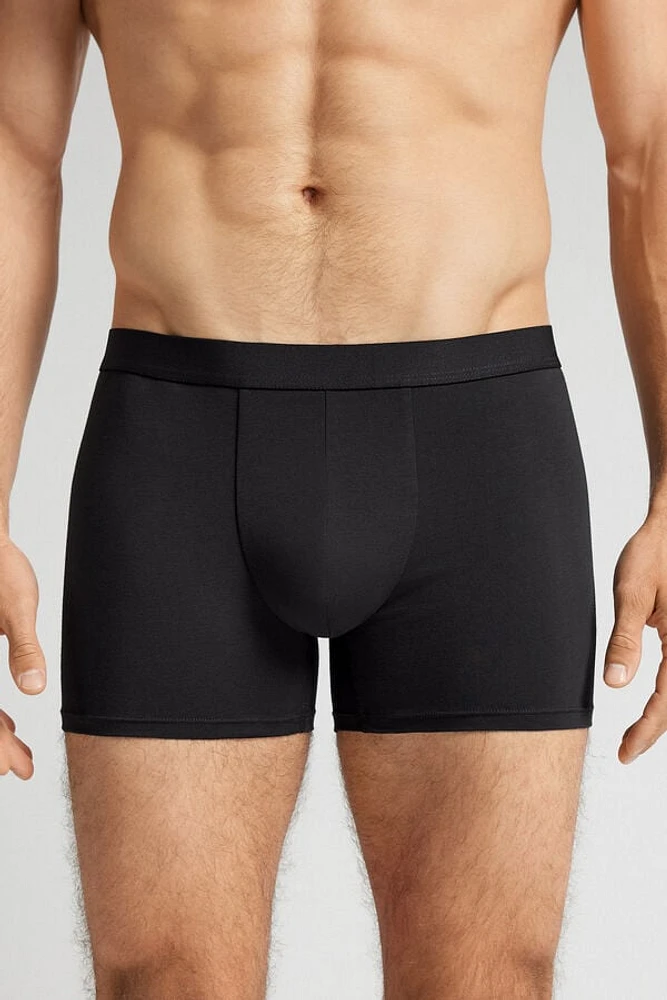 Cotton Boxers with Exposed Elastic