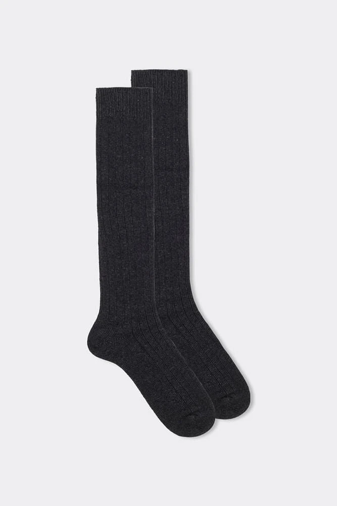 Long Ribbed Socks Cashmere and Wool