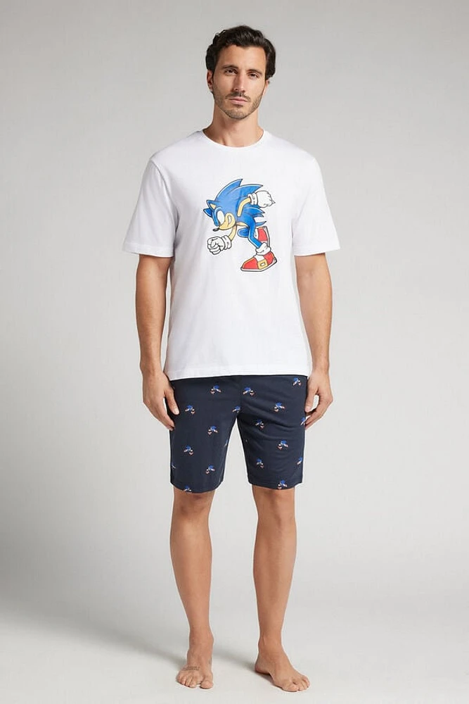 Sonic Print Short Cotton Pajamas