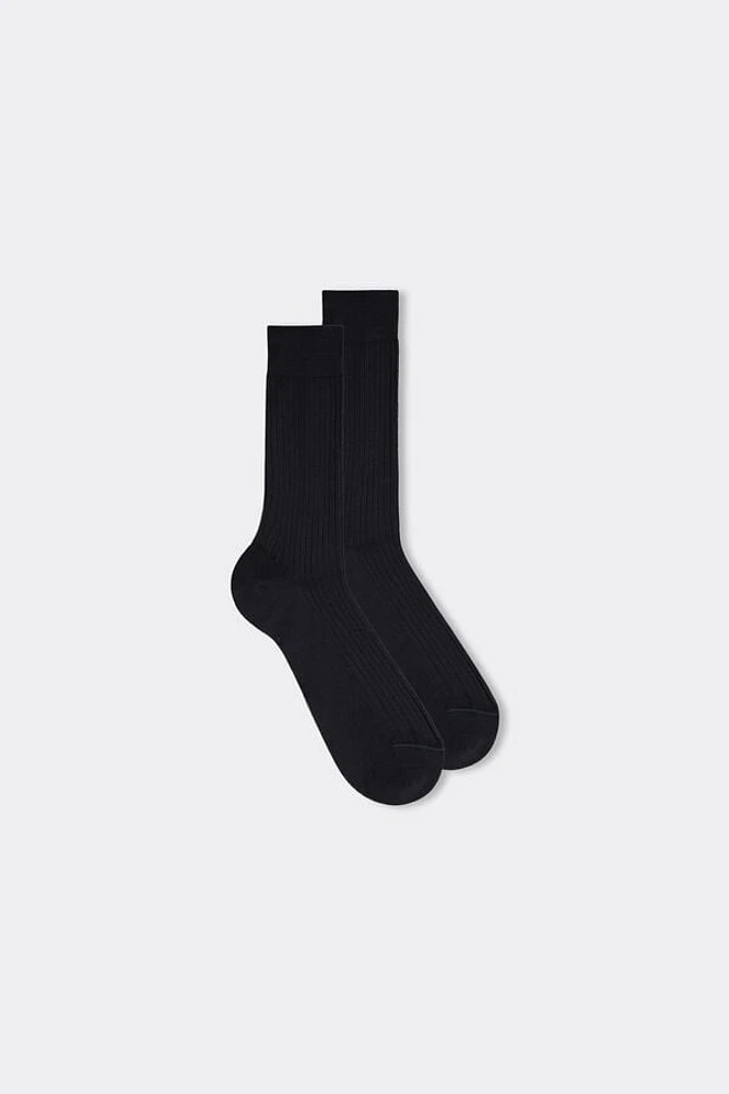 Short Ribbed Egyptian Cotton Socks