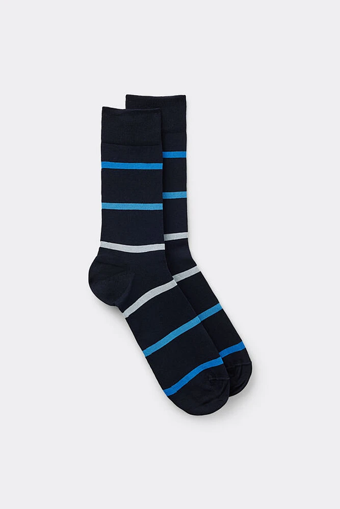 Patterned Lisle Cotton Crew Socks